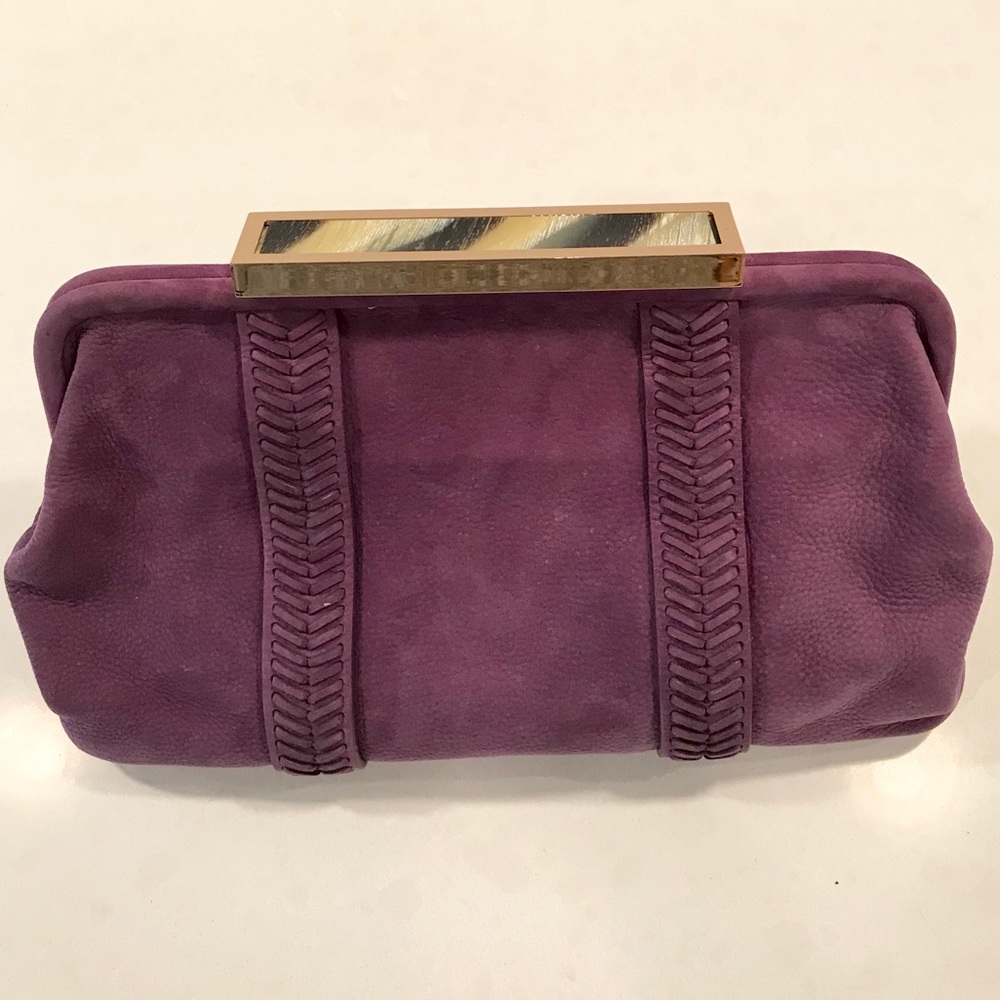 Tory Burch Leather Relaxed Frame Clutch